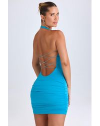Oh Polly - Hardware Detail Cut-Out Cowl-Neck Mini Dress - Lyst