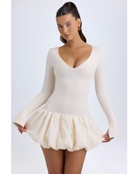 Oh Polly - Modal Drop-Waist Bubble Hem Mini Dress - Lyst