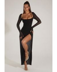 Oh Polly - Embellished Cowl Neck Maxi Dress - Lyst