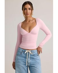Oh Polly - Modal Ruched Long-Sleeve Top - Lyst