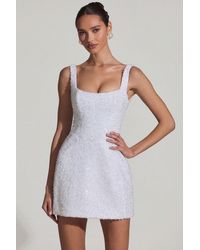 Oh Polly - Embellished Structured A-Line Mini Dress - Lyst