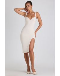 Oh Polly - Modal Bow-Detail Sweetheart-Neck Midi Dress - Lyst