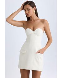 Oh Polly - Strapless Structured Tulip Mini Dress - Lyst
