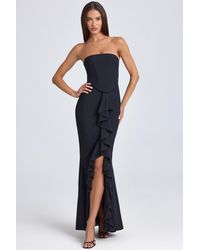 Oh Polly - Bandeau Ruffle-Trim Corset Gown - Lyst
