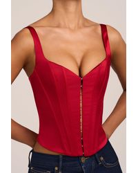 Oh Polly - Satin Corset Top - Lyst