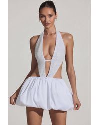 Oh Polly - Embellished Cut-Out Bubble Hem Mini Dress - Lyst