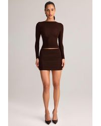 Oh Polly - Modal Ruched Mid-Rise Mini Skirt - Lyst