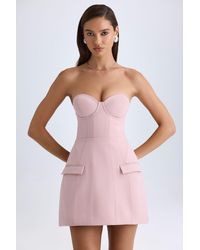 Oh Polly - Strapless Structured Tulip Mini Dress - Lyst