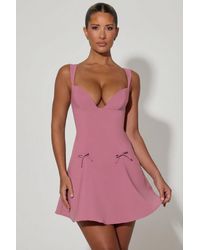 Oh Polly - Bow-Detail A-Line Mini Dress - Lyst