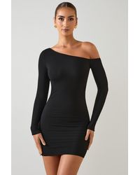 Oh Polly - Modal Off-Shoulder Ruched Mini Dress - Lyst