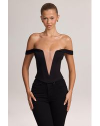 Oh Polly - Ponte Bardot Corset Top - Lyst