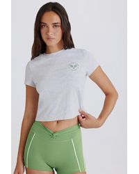 BO+TEE - Cropped Graphic T-Shirt - Lyst