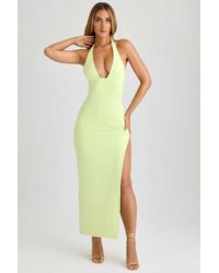 Oh Polly - Modal Halter-Neck Thigh-Split Maxi Dress - Lyst