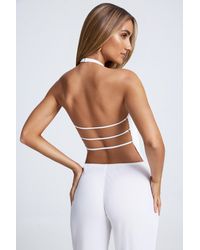 Oh Polly - Open-Back Asymmetric Halterneck Top - Lyst