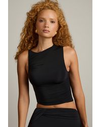 Oh Polly - Asymmetric Ruched Tank Top - Lyst
