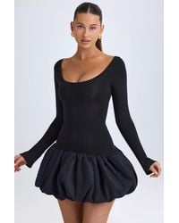 Oh Polly - Modal Scoop-Neck Drop-Waist Bubble Hem Mini Dress - Lyst