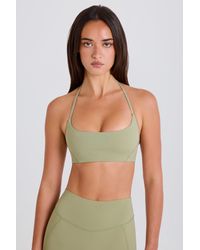 BO+TEE - Scoop-Neck Halterneck Sports Bra - Lyst