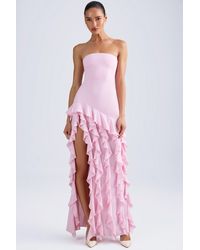Oh Polly - Ruffle-Trim Strapless Gown - Lyst