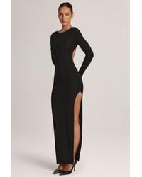 Oh Polly - Modal Long-Sleeve Backless Maxi Dress - Lyst