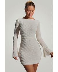 Oh Polly - Embellished Open-Back A-Line Mini Dress - Lyst