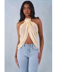 Oh Polly - Halterneck Open-Front Top - Lyst
