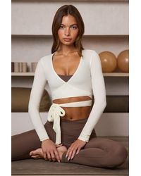 BO+TEE - Soft Jersey Wrap Crop Top - Lyst