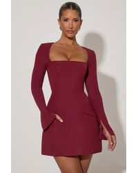 Oh Polly - Square-Neck Structured Tulip Mini Dress - Lyst