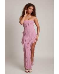 Oh Polly - Bandeau Ruffle Detail Maxi Dress - Lyst