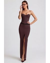 Oh Polly - Pinstripe Low-Rise Maxi Skirt - Lyst