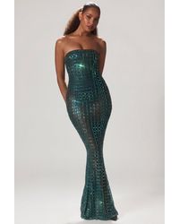 Oh Polly - Embellished Strapless Gown - Lyst