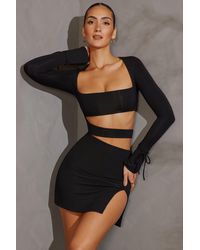 Oh Polly - Long Sleeve Cut Out Mini Dress - Lyst