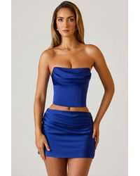Oh Polly - Draped Mid-Rise Mini Skirt - Lyst