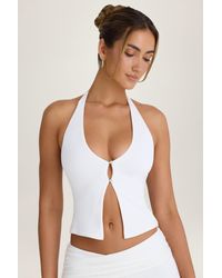 Oh Polly - Open-Front Halterneck Top - Lyst