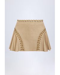 Oh Polly - Lace-Up Mid-Rise Mini Skirt - Lyst