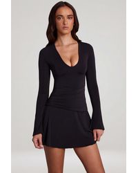 Oh Polly - Soft Jersey Scoop-Neck Flared Mini Dress - Lyst