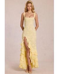 Oh Polly - Lace Ruffle Maxi Dress - Lyst
