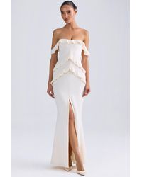 Oh Polly - Off-Shoulder Ruffle-Trim Gown - Lyst