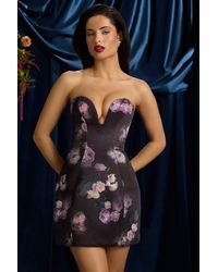 Oh Polly - Strapless Structured Tulip Mini Dress - Lyst