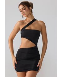 Oh Polly - Slinky Jersey Ruched Cut Out Mini Dress - Lyst