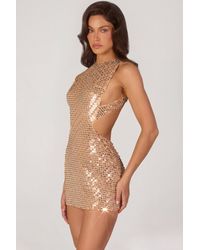 Oh Polly - Embellished High-Neck Mini Dress - Lyst