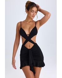 Oh Polly - Ruffle-Trim Cut-Out Mini Dress - Lyst