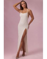 Oh Polly - Embellished Square Neck Maxi Dress - Lyst