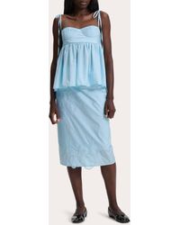 Cecilie Bahnsen - Allegra Embroidered Floral Shiki Taffeta Pencil Skirt - Lyst