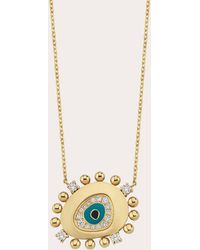 Charms Company - Diamond Evil Eye Pendant Necklace - Lyst