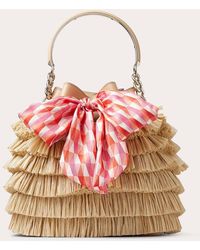 Jimmy Choo - Bon Bon Bow-Detail Fringed Raffia Bucket Bag - Lyst