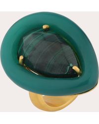 Boheme by Vero - Onyx & Malachite Large Drops Ring - Lyst