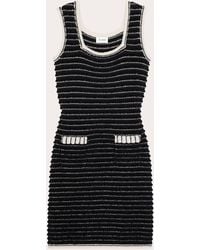 St. John - Eyelash Tweed Contrast Knit Dress - Lyst