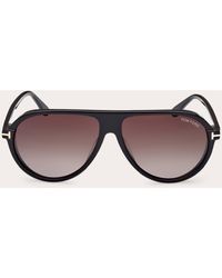 Tom Ford - Shiny & Smoke Gradient Eco T-logo Pilot Sunglasses - Lyst