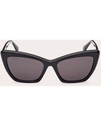 Max Mara - Shiny Black & Smoke Cat-eye Sunglasses - Lyst