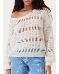 Hayley Menzies - Gwen Open-Knit Wool Off-Shoulder Sweater - Lyst